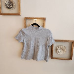 Zara short sleeve basic top grey